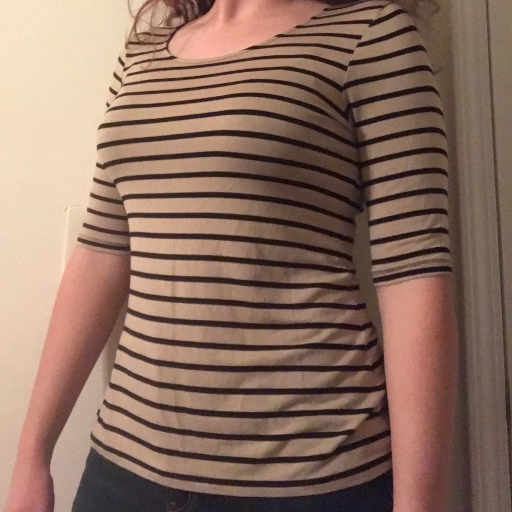 Striped shirt with cutout back